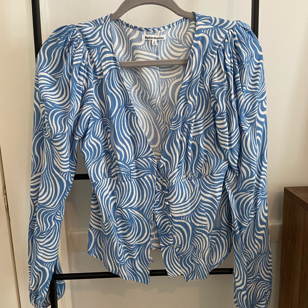 Reformation long sleeve blouse